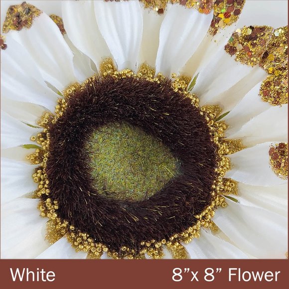 White Sunflower with Gold Glitter Handmade HOME decor - Picture 4 of 9